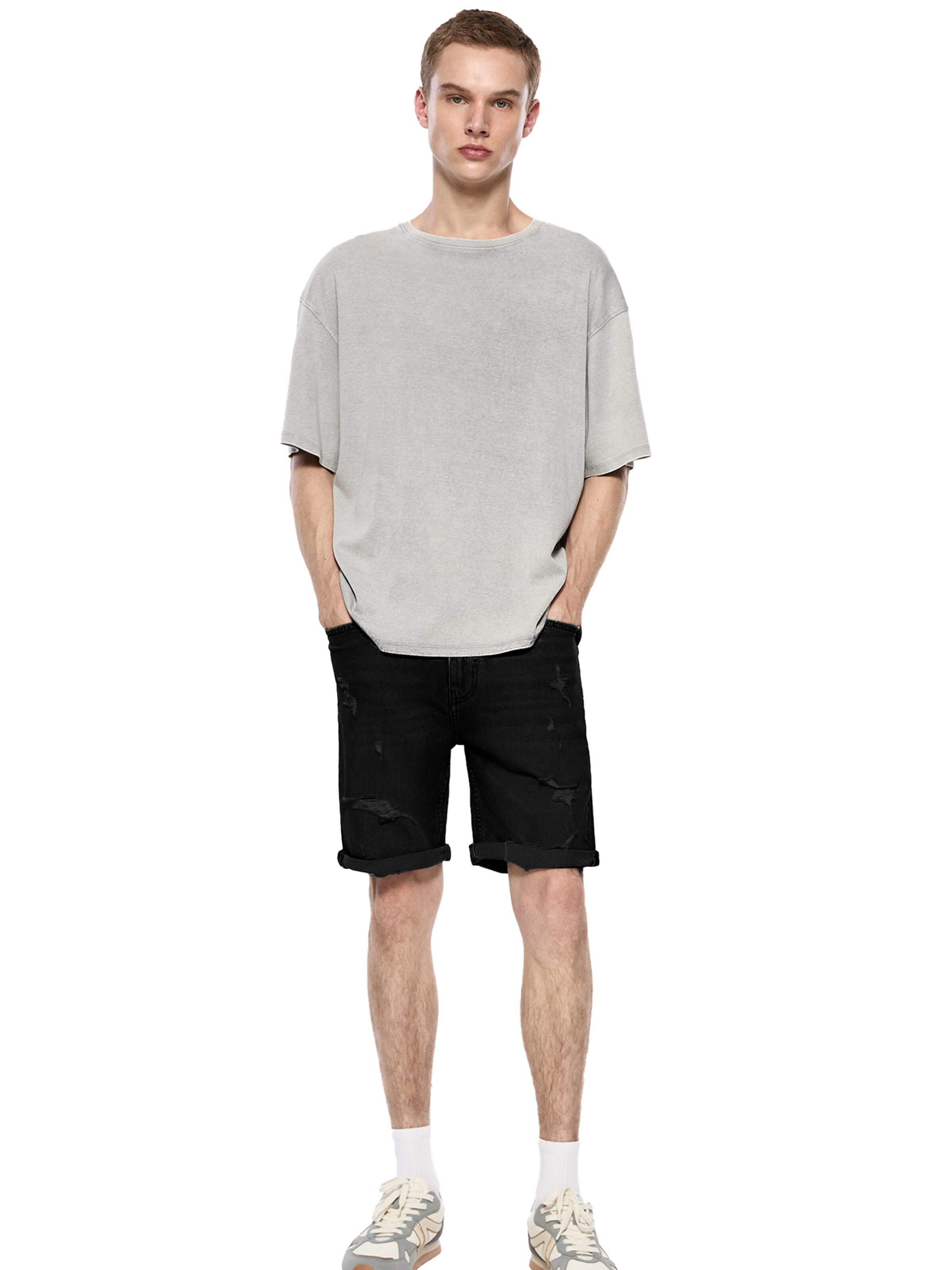 Coupe slim Jean Pull&Bear en noir