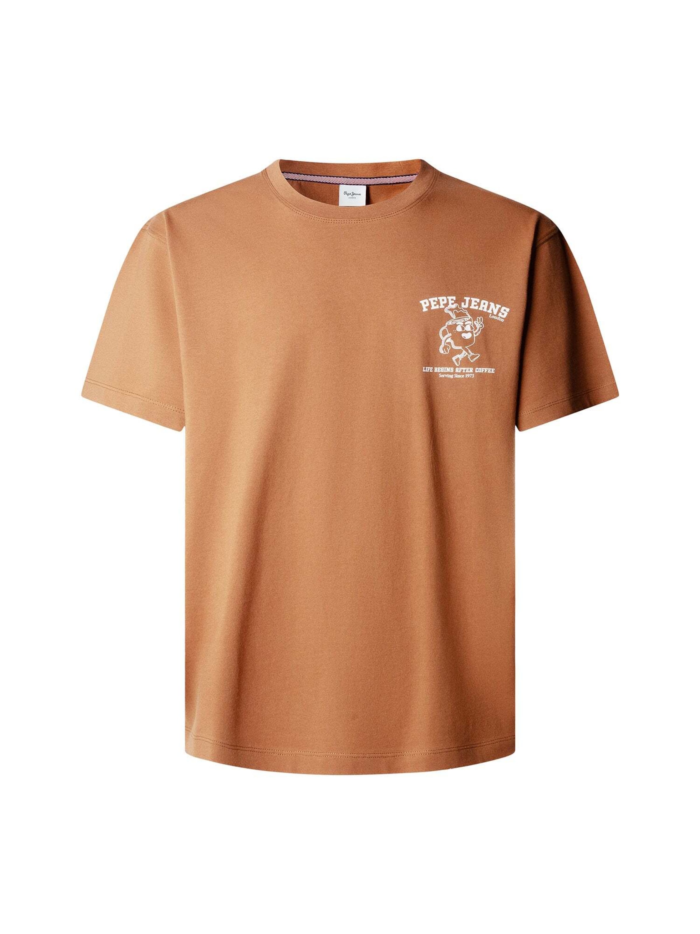T-Shirt 'Coffeet' Pepe Jeans en marron : devant