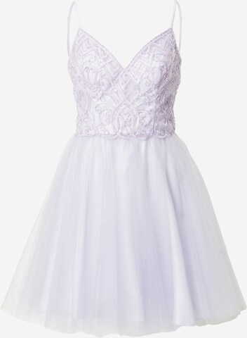 Robe de cocktail Laona en violet : devant