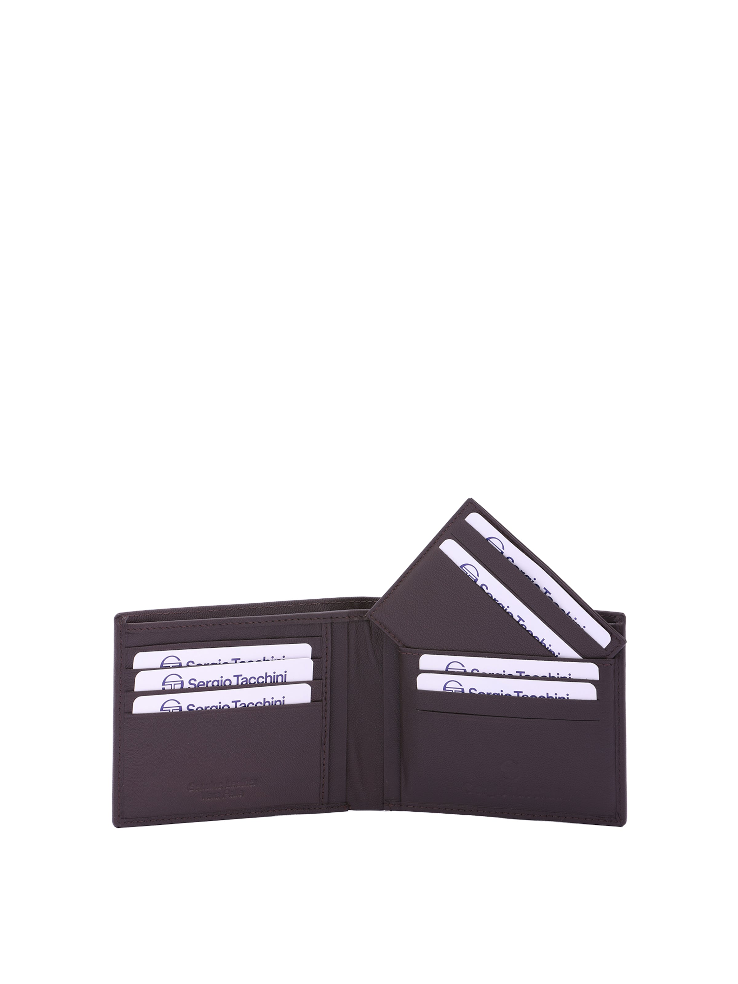 Portamonete 'Portafoglio Uomo Vera Pelle Sergio Tacchini Nero Compatto 10x12,5 cm' di Sergio Tacchini in marrone