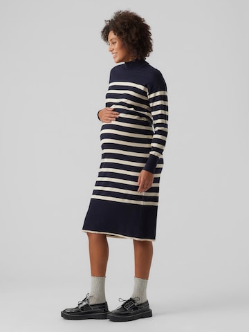 Vero Moda Maternity Gebreide jurk 'HAPPINESS' in Blauw