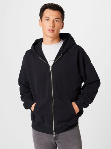 Veste de survêtement Abercrombie & Fitch en noir : devant