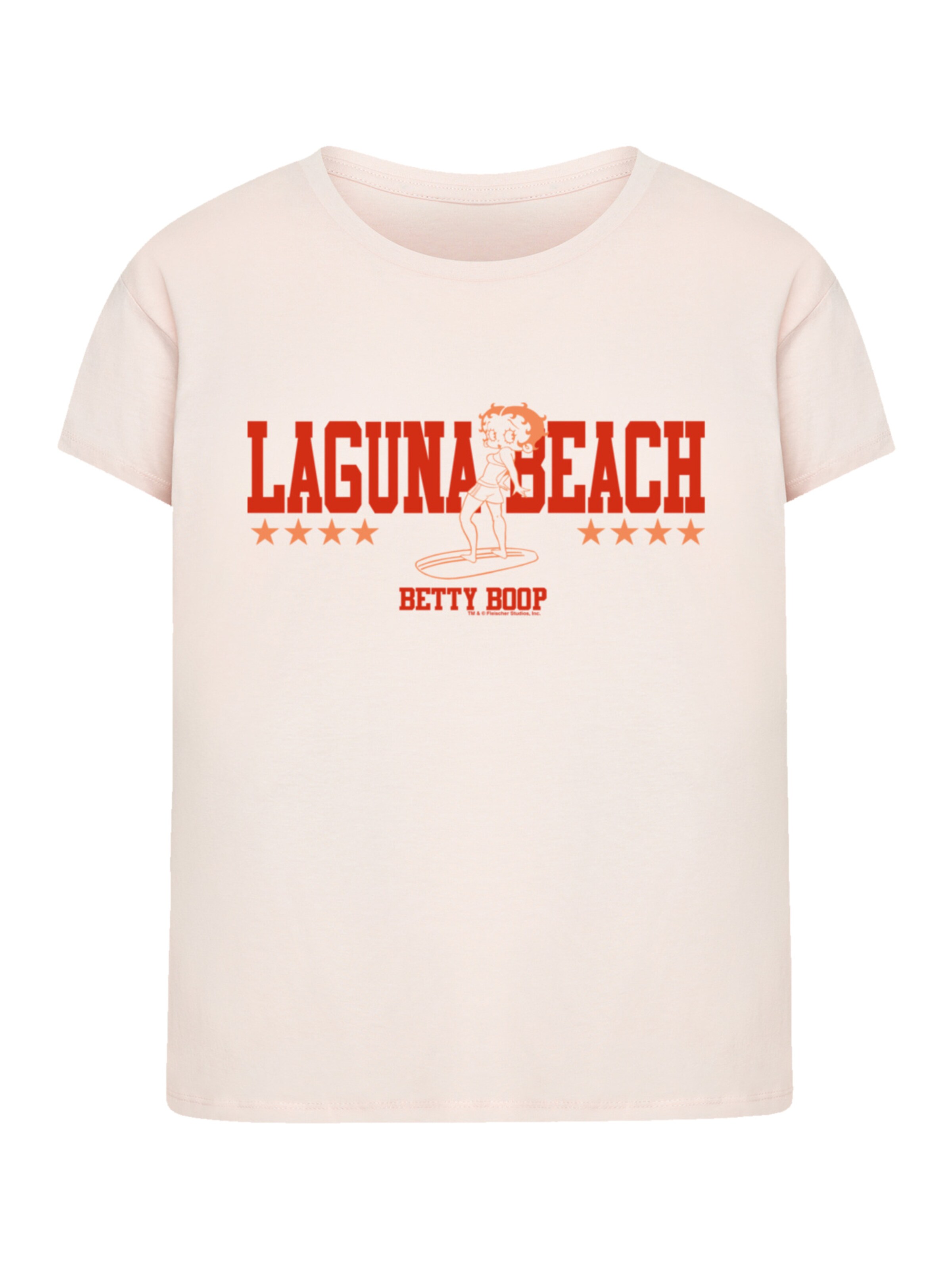 T-shirt 'Betty Boop Laguna Beach' F4NT4STIC en rose : devant