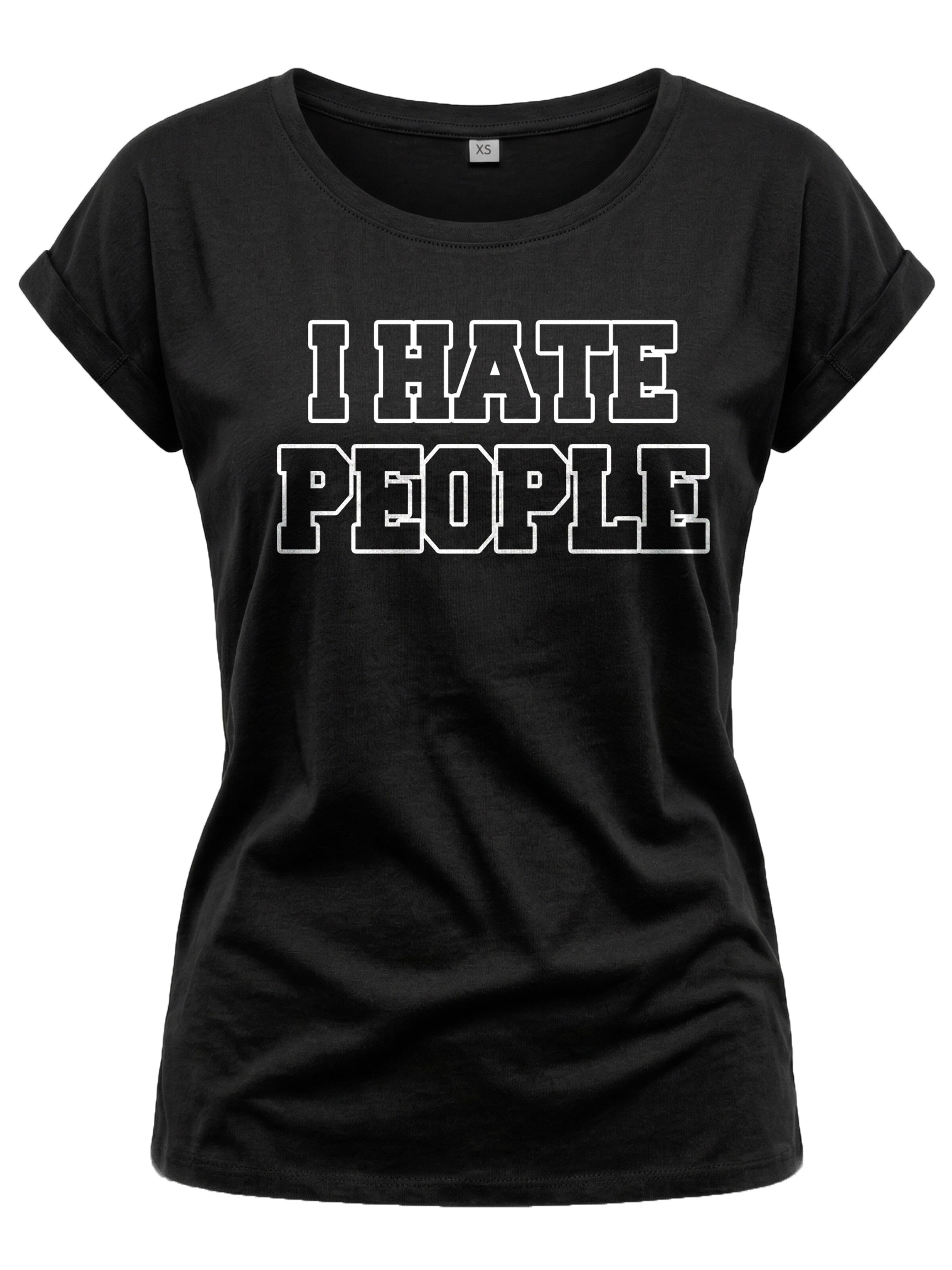 MAKAYA Shirt 'I hate People' in Black: front