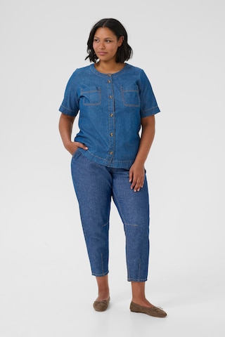 KAFFE CURVE - Loosefit Calças 'Louisa' em azul