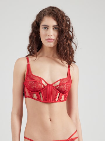 Hunkemöller Bustier Rintaliivi 'Billie' värissä punainen: etupuoli
