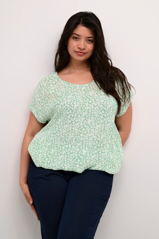 KAFFE CURVE Blouse 'Ami' in Green: front