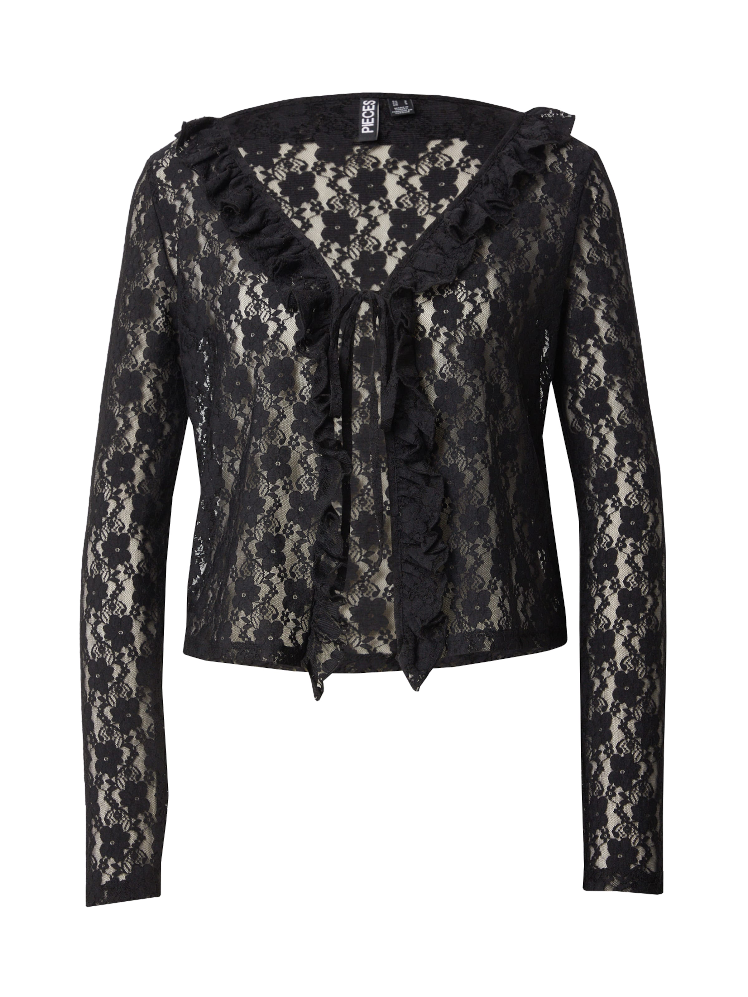 PIECES Pluus 'PCWILLIE', värv must: eest vaates