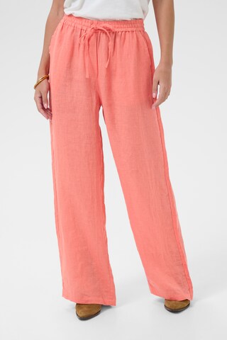 Cream Wide leg Broek 'Bellis' in Roze: voorkant