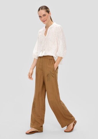 s.Oliver BLACK LABEL Wide Leg Hose in Braun