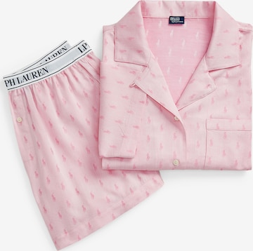 Pyjama ' Short Sleeve PJ Set - Jacquard Polo Player ' Polo Ralph Lauren en rose : devant
