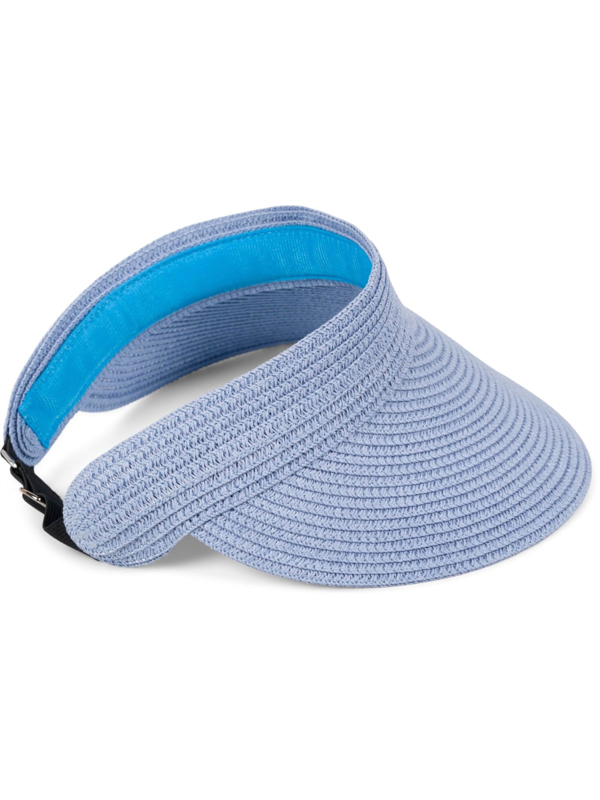 styleBREAKER Cap 'Papierstroh Visor Cap Einfarbig'‌‌‌‌‌‌ in Blau: Vorderseite