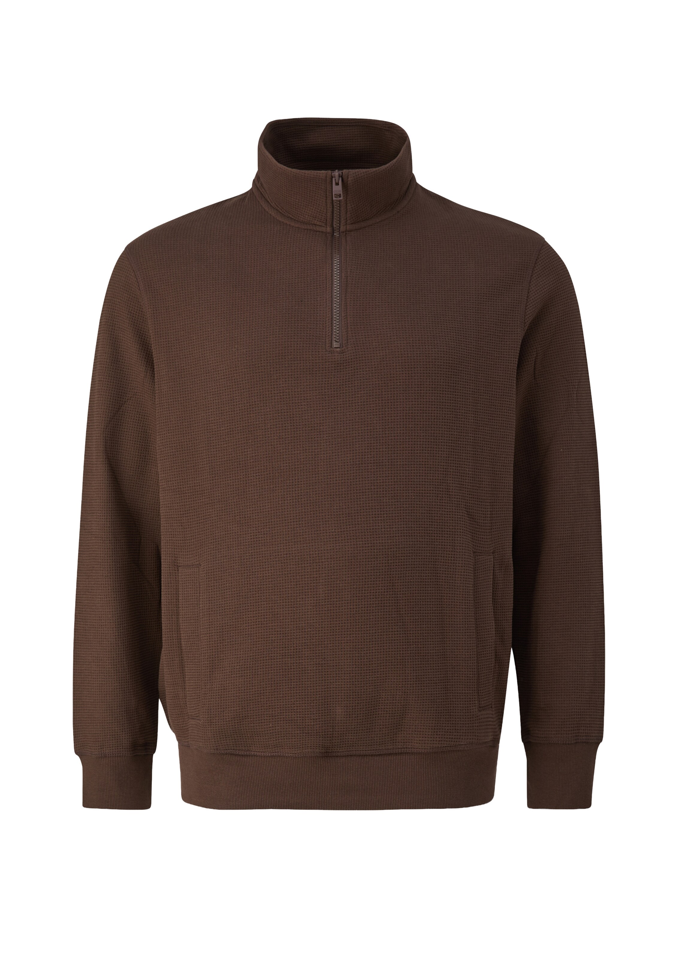 s.Oliver Men Big Sizes Sweatshirt in Bruin: voorkant
