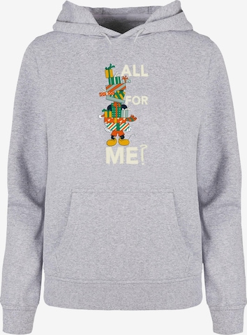ABSOLUTE CULT Sweatshirt 'Mickey Mouse - Presents All For Me' in Grey: front