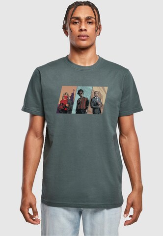 Merchcode T-Shirt 'Grand Trio' in Grün: Vorderseite