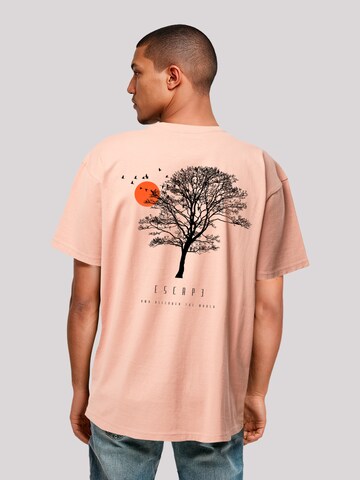 T-Shirt 'Escape Discover the World Tree Birds' F4NT4STIC en rose : devant