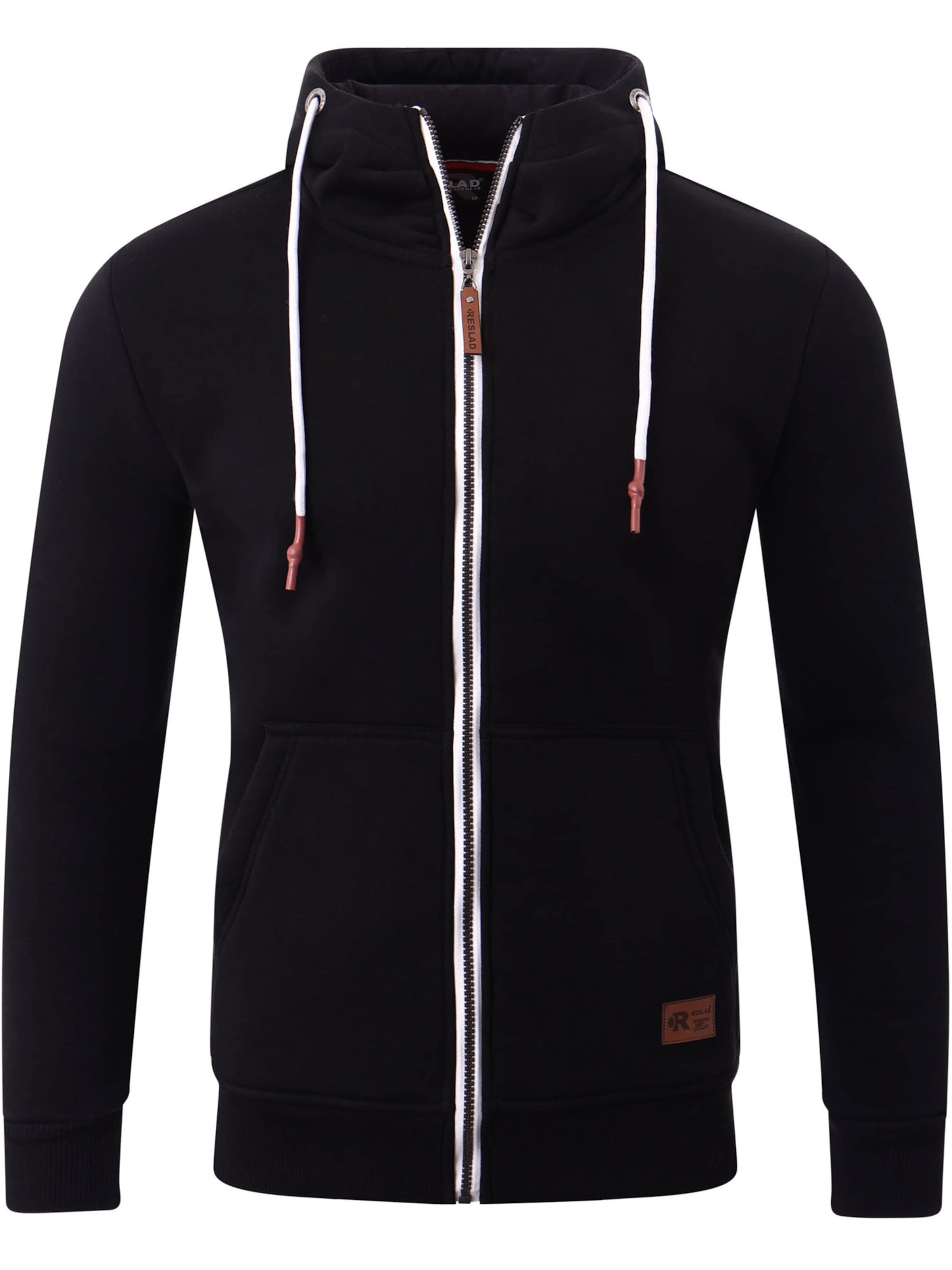 Reslad Zip-Up Hoodie 'RS1006' in Black: front