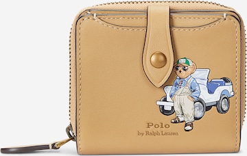 Porte-monnaies Polo Ralph Lauren en beige : devant