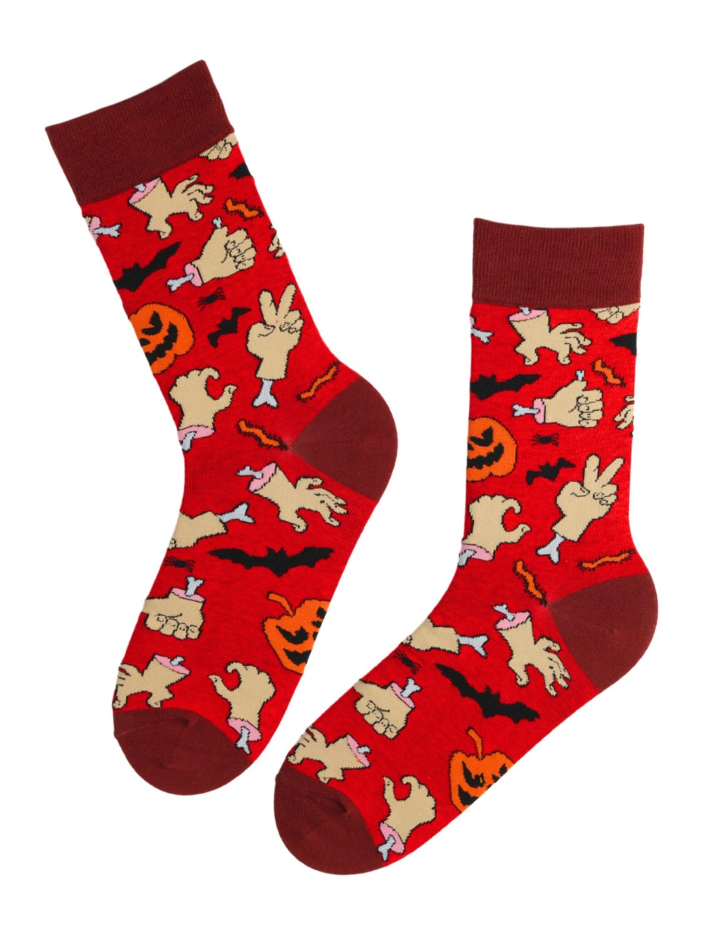Sokisahtel Sokken 'BOOZY Halloween socks' in Rood: voorkant