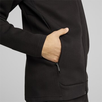 PUMA Athletic Zip-Up Hoodie 'Evostripe' in Black
