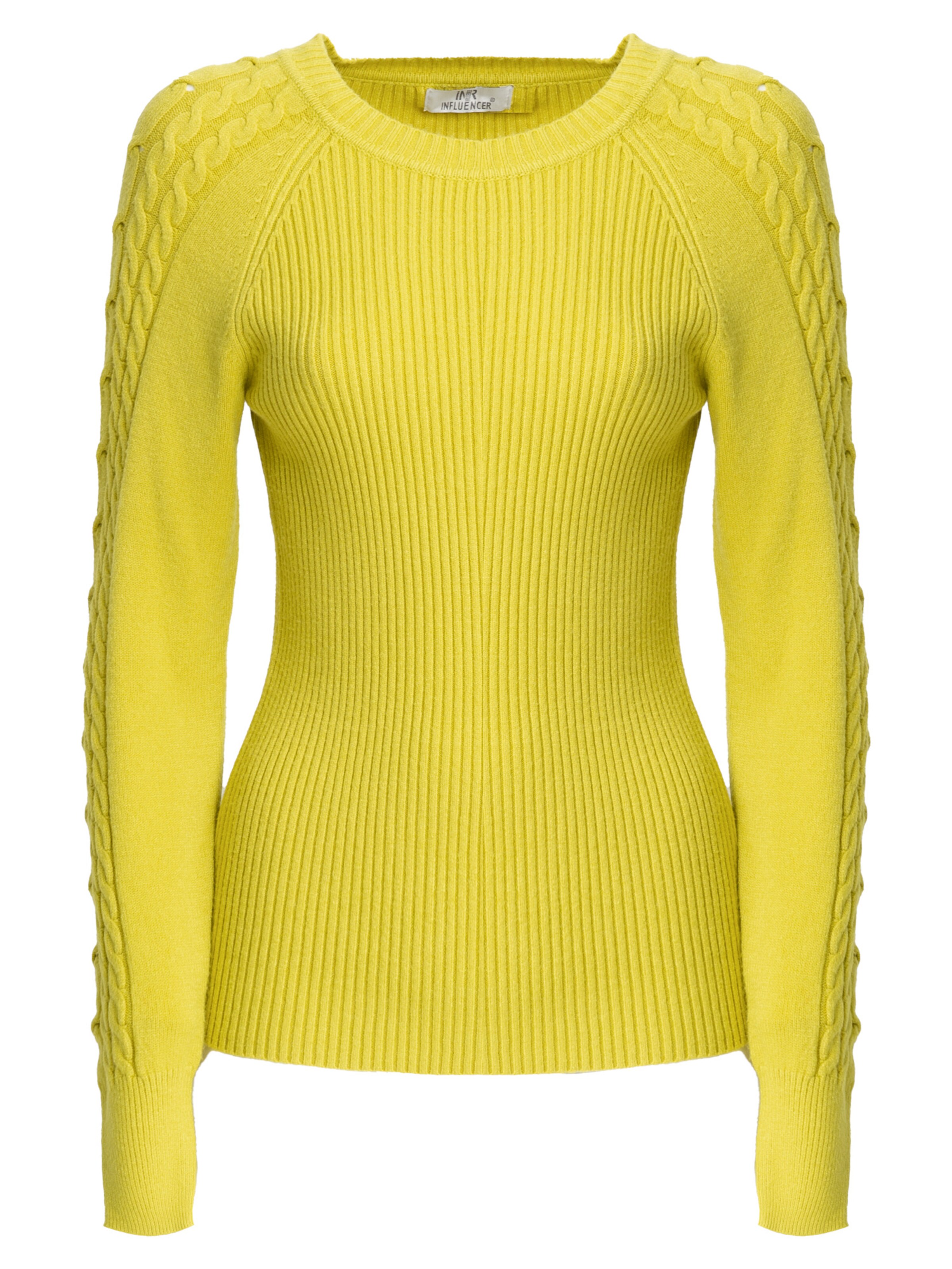 Influencer Pulover | rumena barva: sprednja stran