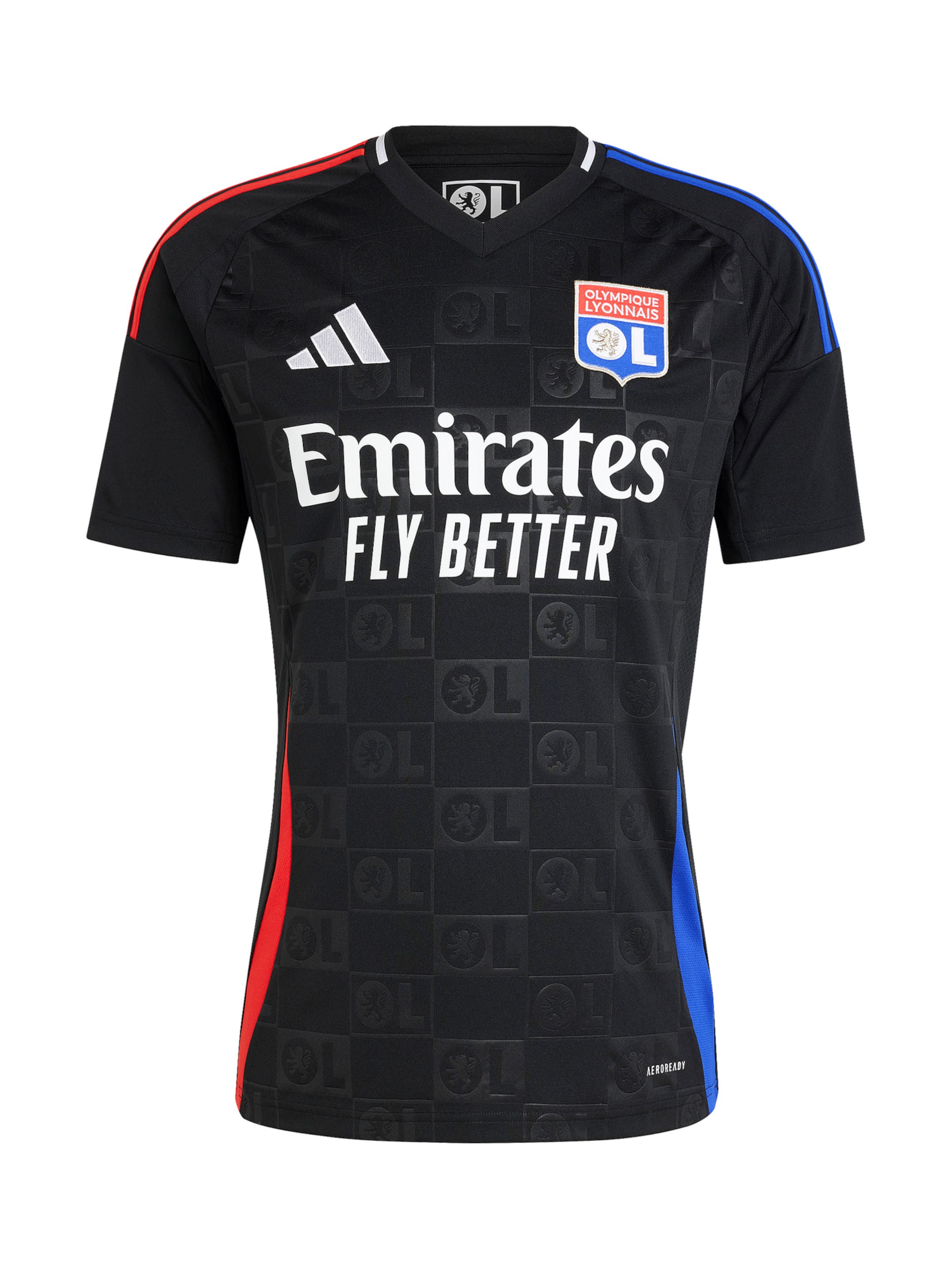 ADIDAS PERFORMANCE - Camiseta de fútbol 'Olympique Lyonnais 24/25 Away' en negro: frente