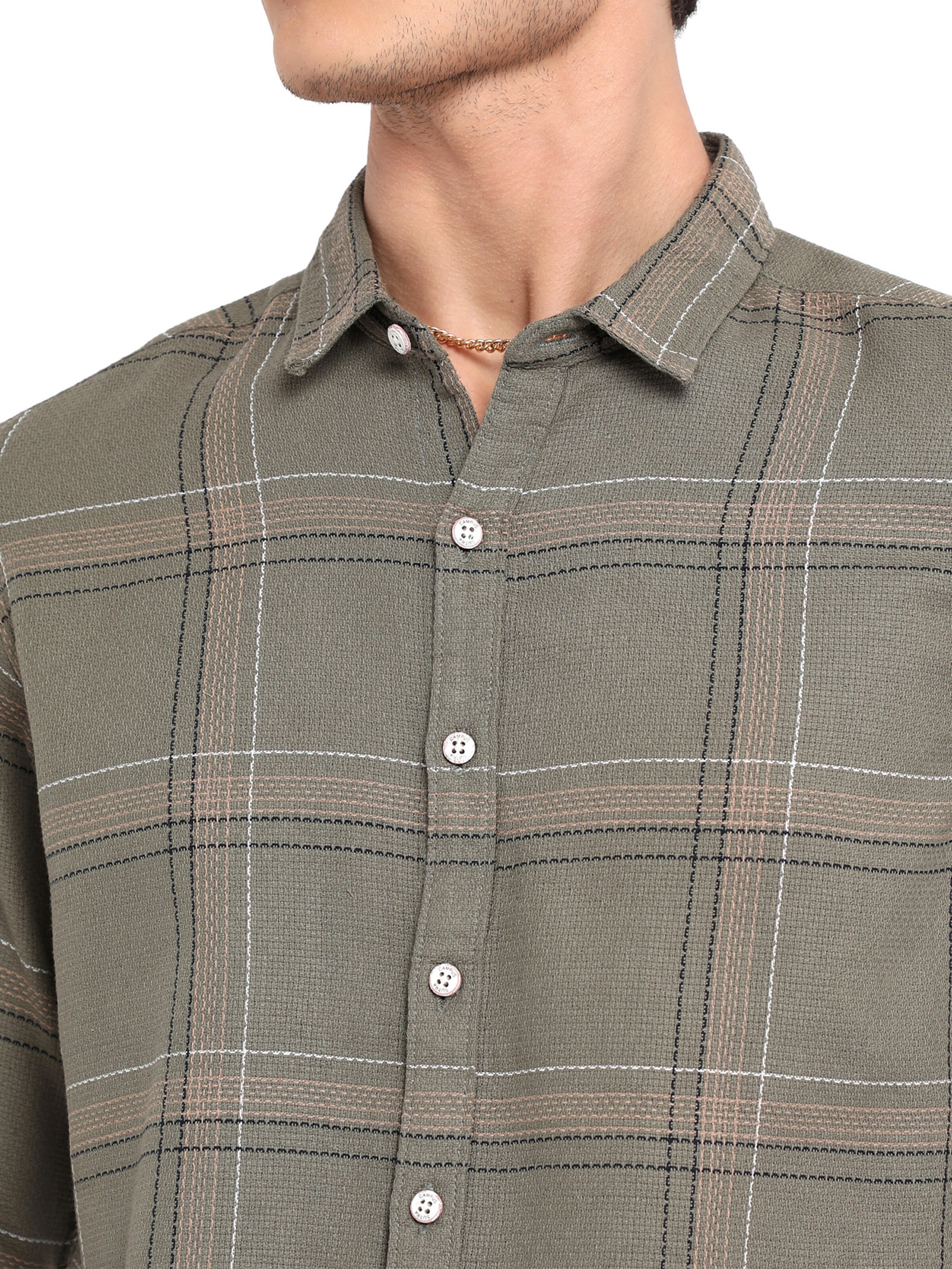Campus Sutra Regular fit Button Up Shirt &#x27;Augustus&#x27; in Green