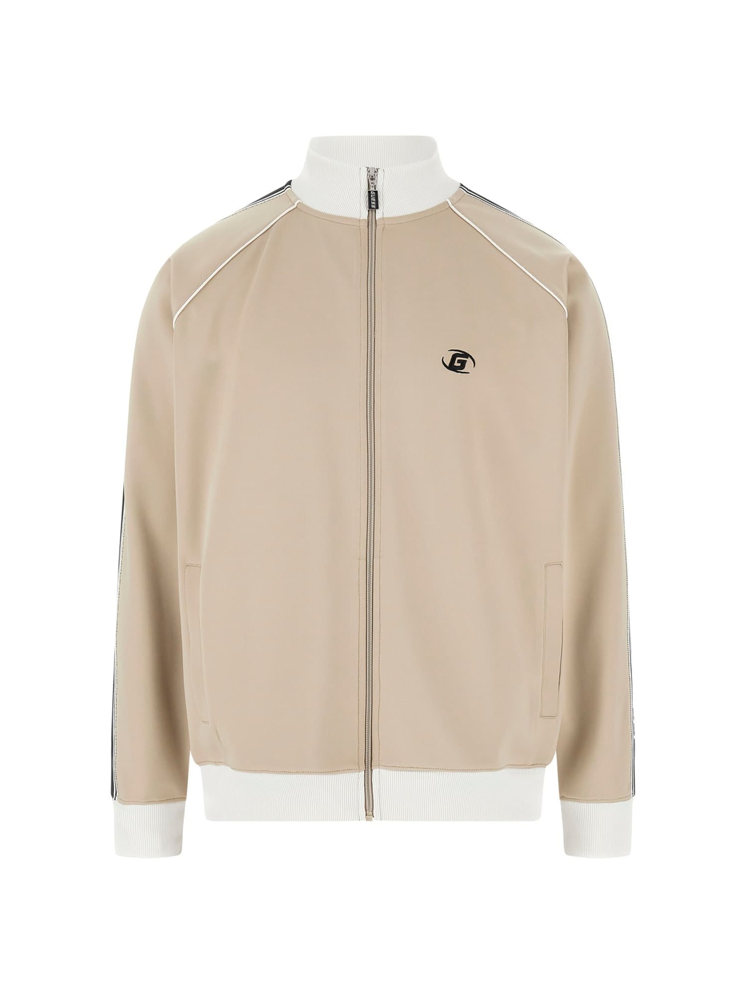 GUESS Sweatjacke 'Scuba' in Beige: Vorderseite