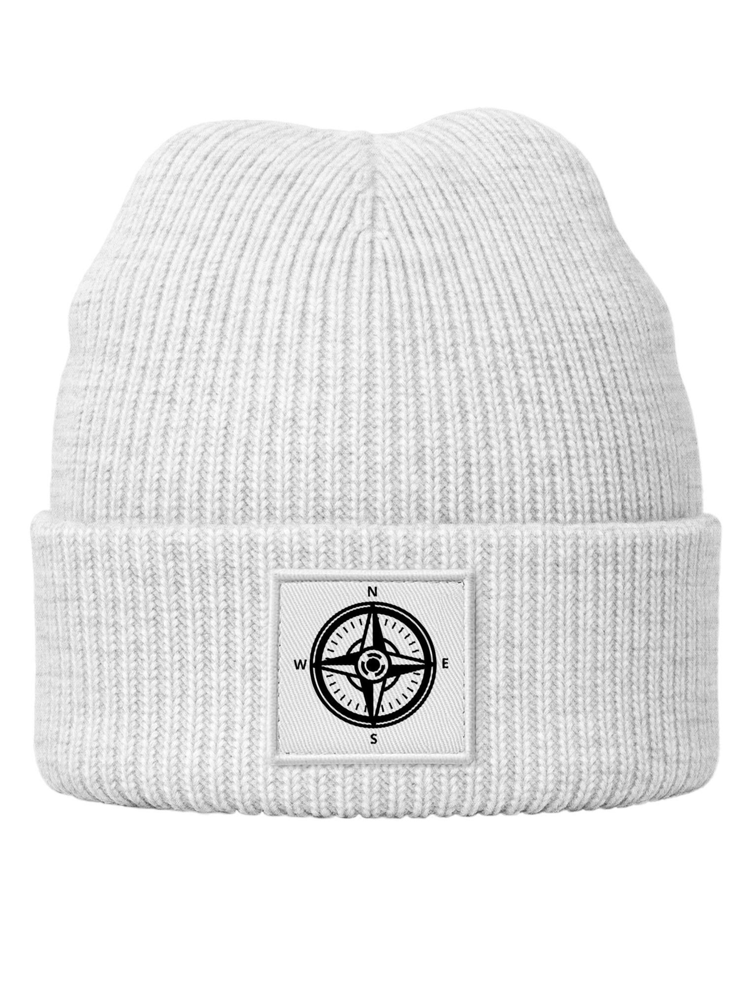 Neverless Beanie 'Kompass' in Grey