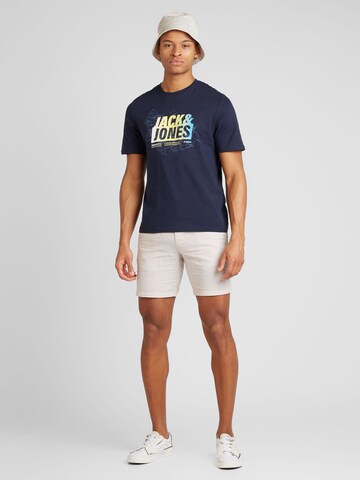 JACK & JONES - Camisa 'Map Summer' em azul