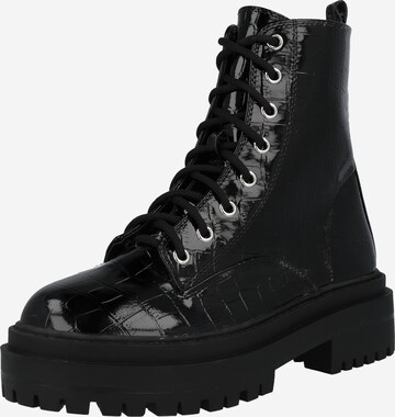 Bottines à lacets 'OBEY' Raid en noir : devant