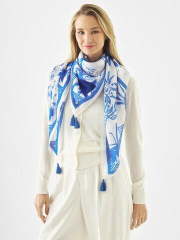 CODELLO Shawl in Blue: front