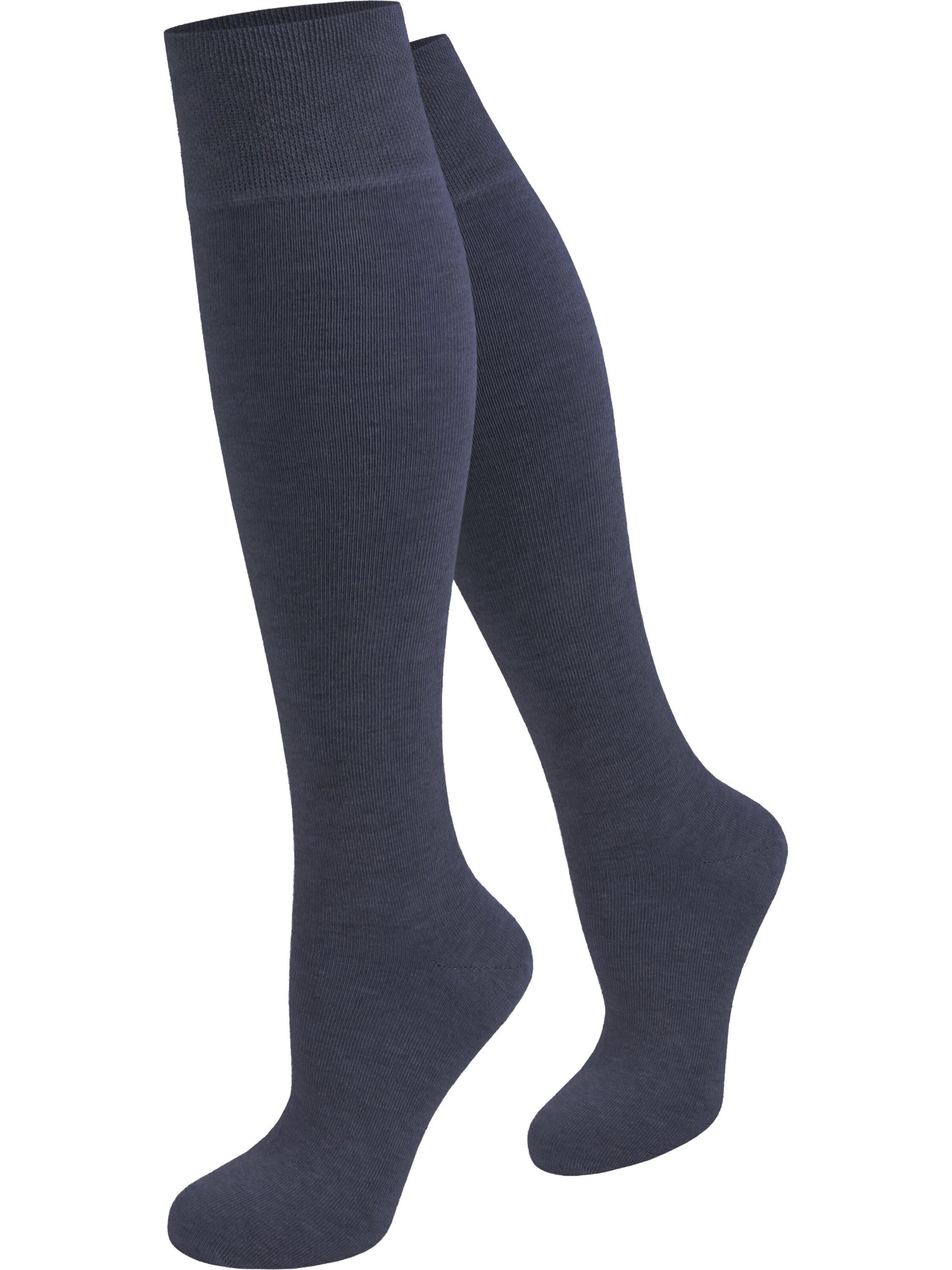 Chaussettes montantes normani en bleu : devant