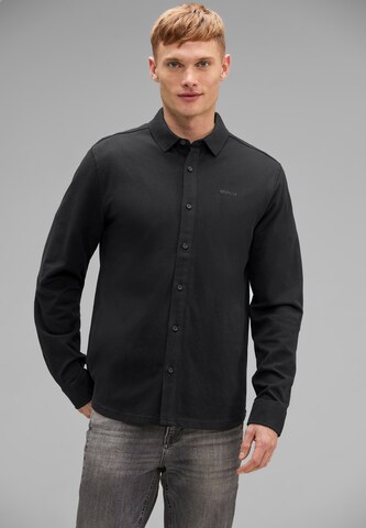 Street One MEN Regular fit Button Up Shirt in Black: front