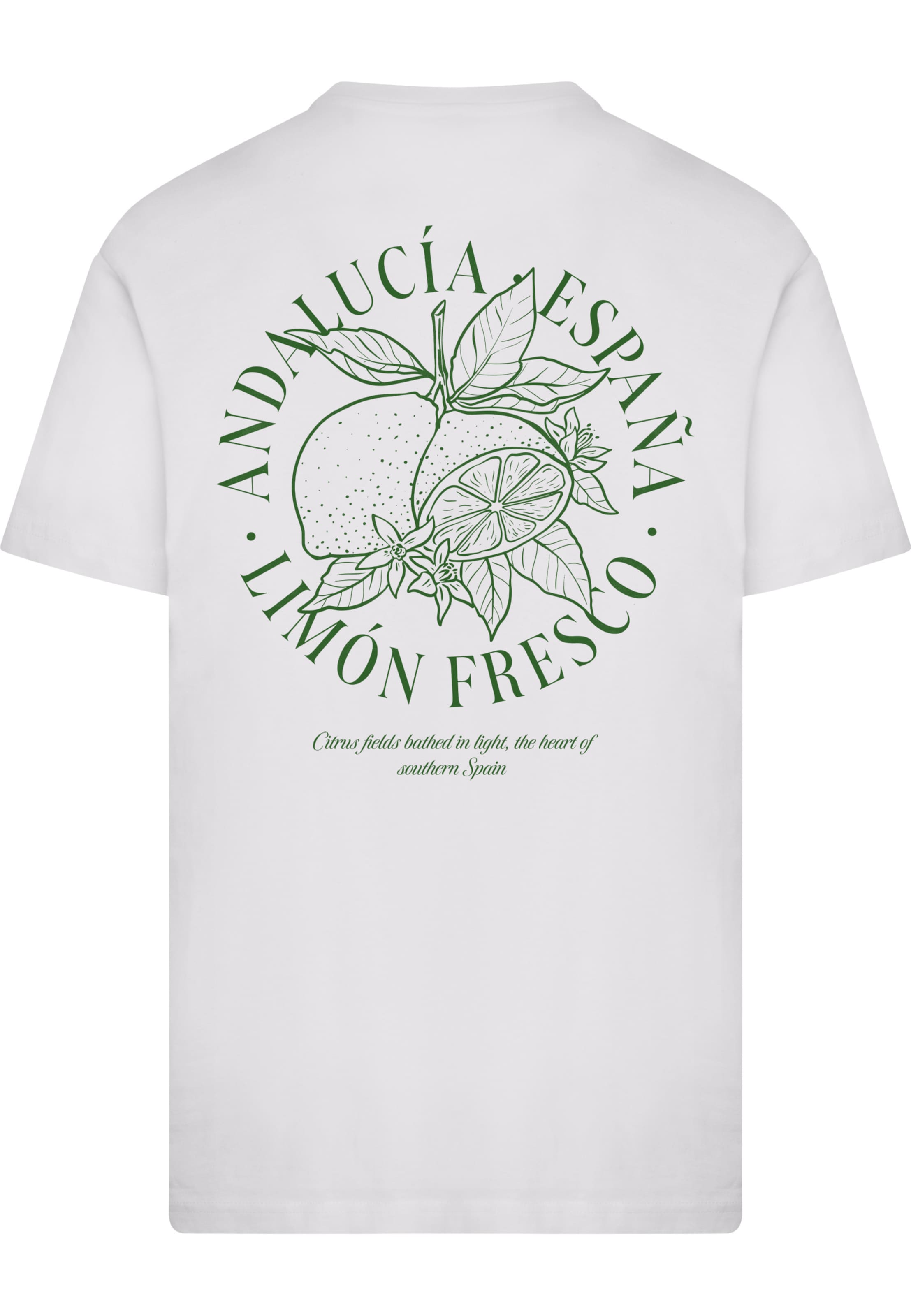 Mister Tee Shirt 'Andalucia Espana Limon Fresco' in White
