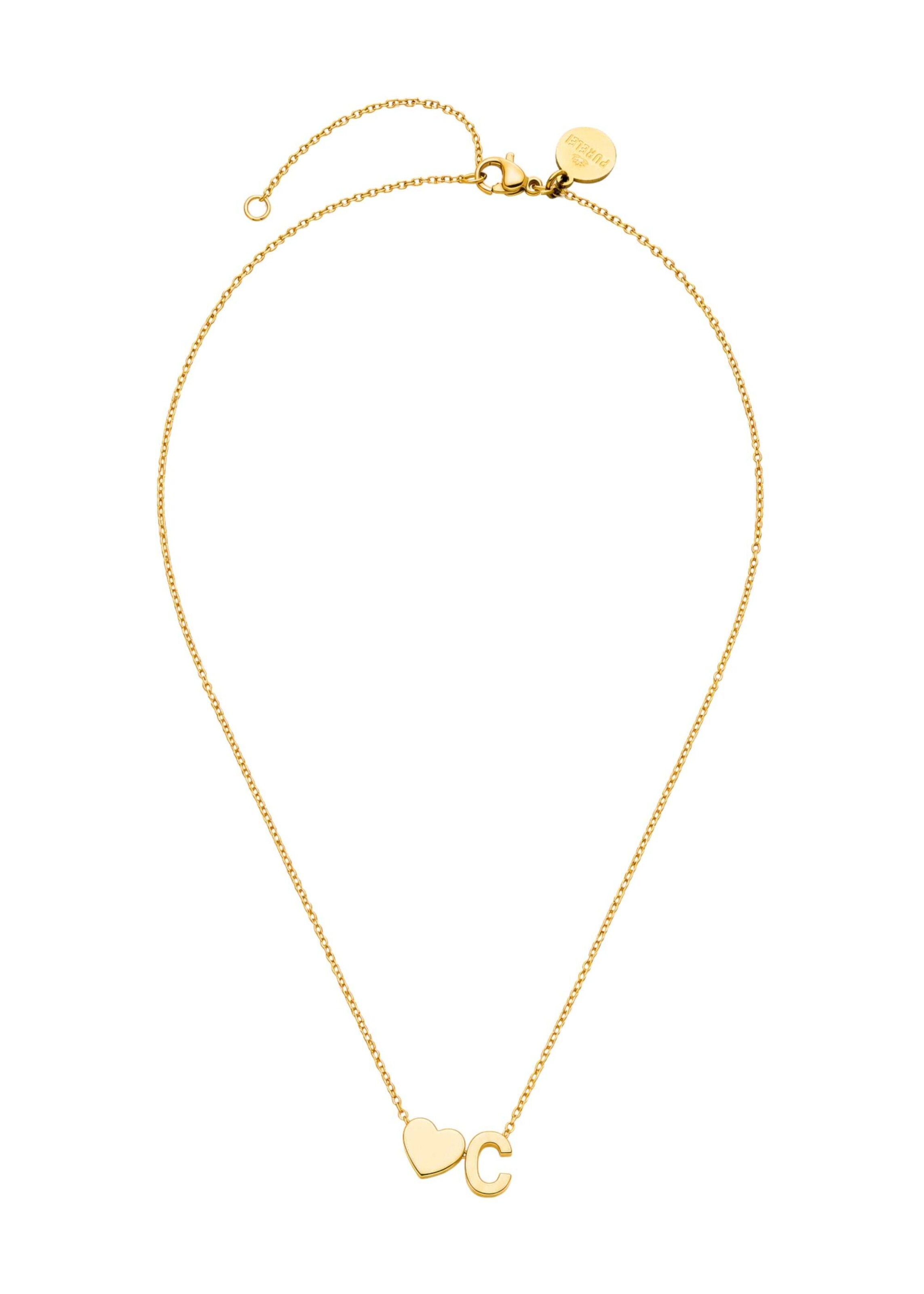 PURELEI - Cadena 'Letter Heart C' en oro: frente