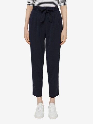 ESPRIT Tapered Pleat-Front Pants in Blue: front