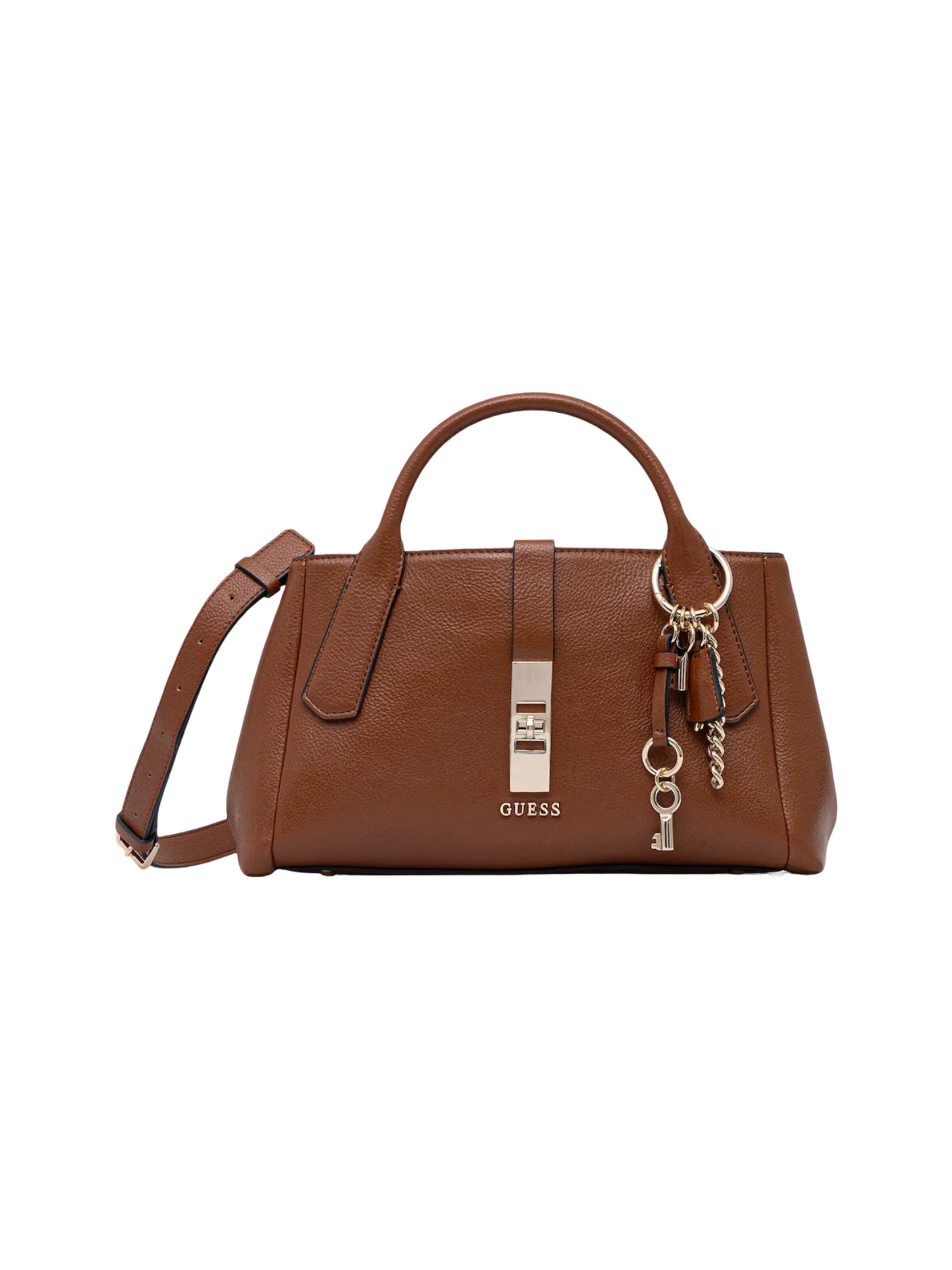 Borsa a spalla 'BROOKE HIGH SOCIETY SATCHEL HWBG98 97060' di GUESS in marrone: frontale