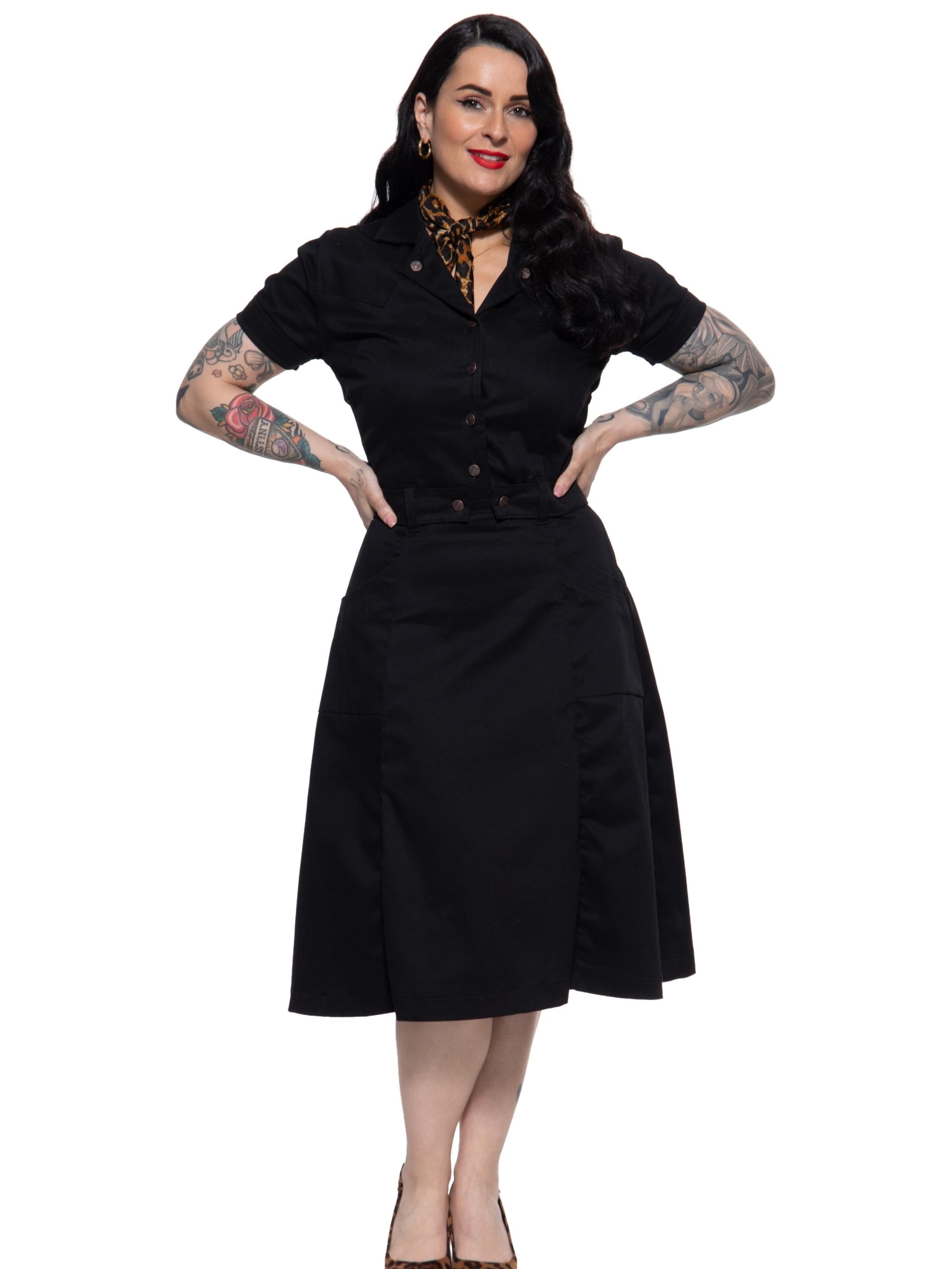 Queen Kerosin Dress in Black: front