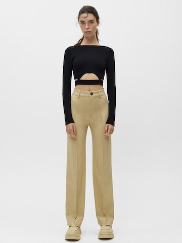 Regular Pantalon Pull&Bear en beige : devant