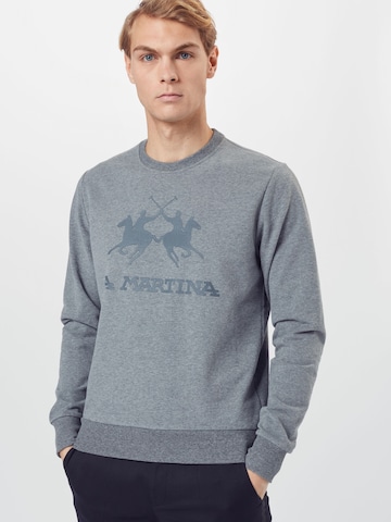 La Martina Sweatshirt in Grey: front