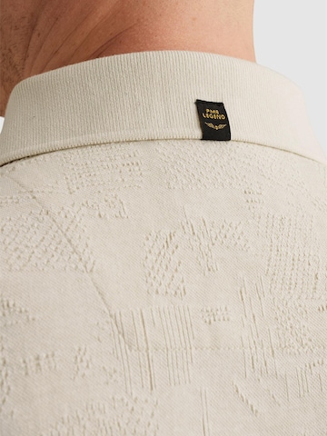 PME Legend T-shirt 'Polo shirt with allover jacquard pattern' i beige