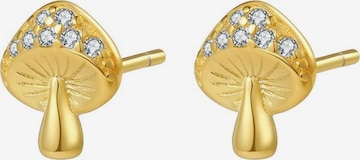 Hey Happiness - Pendientes 'Lucky Mushroom' en oro: frente