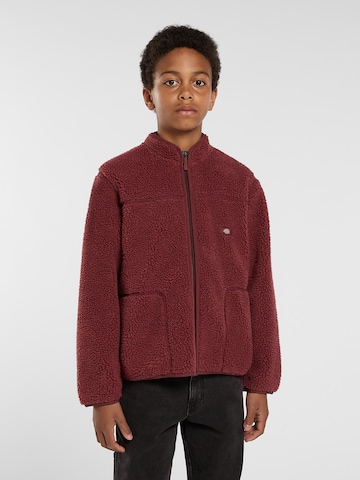DICKIES Fleece jas 'Mount Hope' in Rood: voorkant