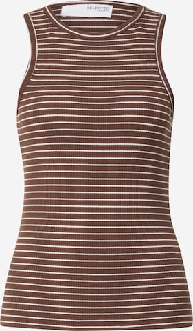 SELECTED Топ 'SLFANNA' в кафяво: отпред