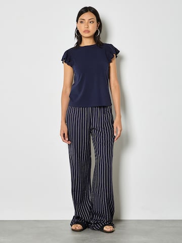 Wide Leg Pantalon Apricot en bleu : devant