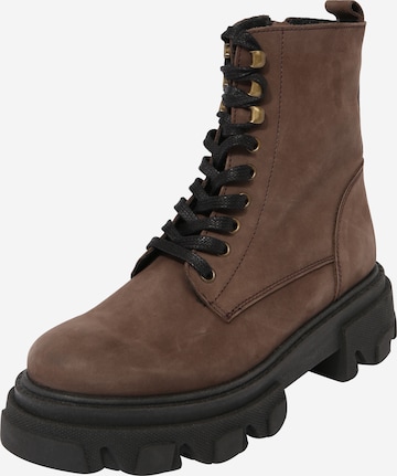 ABOUT YOU Lace-Up Ankle Boots 'Gloria' in Brown: front