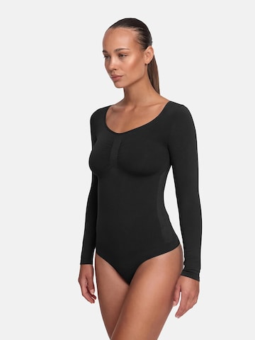 cfab (formerly creamy fabrics) - Body moldeador 'Bodysuit Sculpting Shapewear Longsleeve mit String' en negro