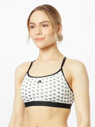 ADIDAS PERFORMANCE Bustier Sport bh 'Aeroreact Light-Support' in Wit: voorkant