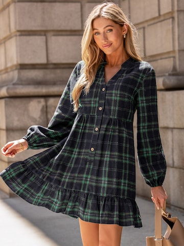 Cupshe Obleka 'Rustic Charm Plaid' | zelena barva